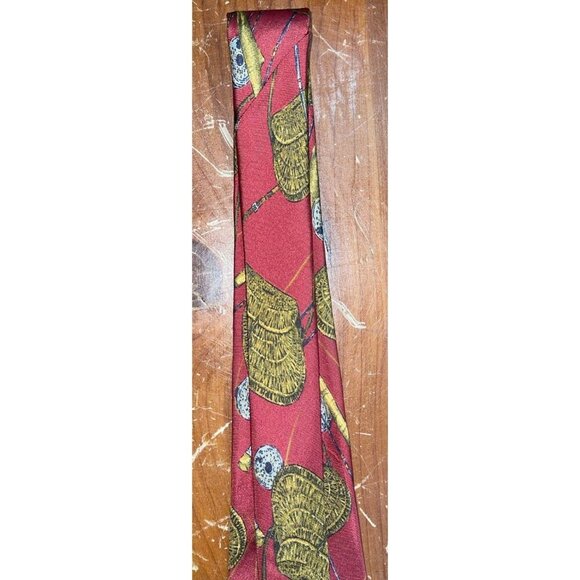 liberty of london silk fly fishing tie Burgundy USA - Picture 6 of 11